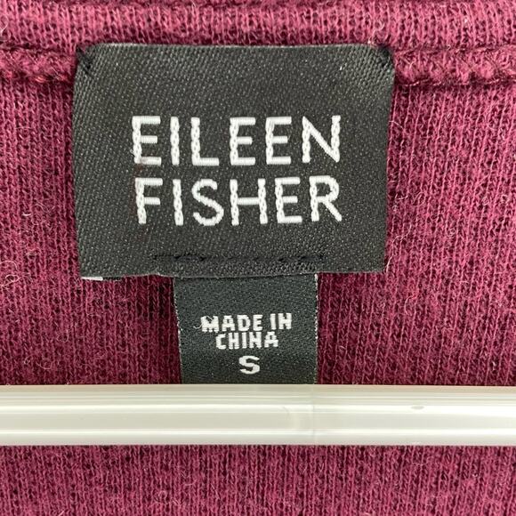 Eileen Fisher Burgundy One Button Wool Jacket Size S - Picture 2 of 5